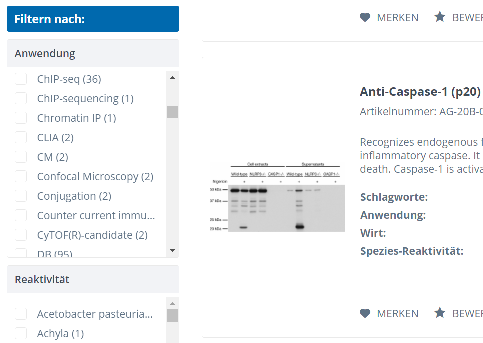 Anwendungsabkürzungen im Biomol-Webshop - und was sie bedeuten